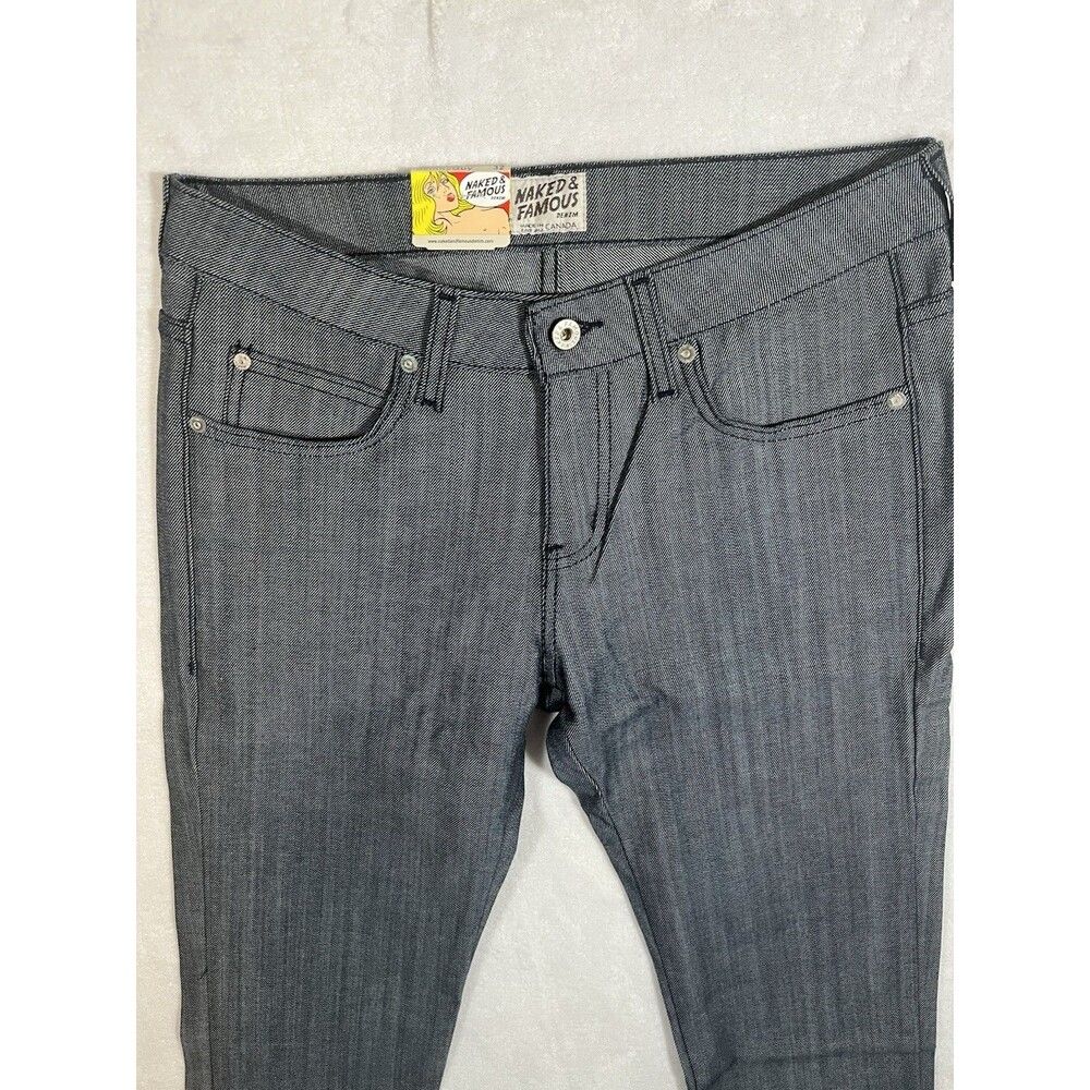 Naked & Famous Skinny Guy Men's Silk Denim Jeans Straight Leg Size 32 Nwt Raw — image 2 of 8